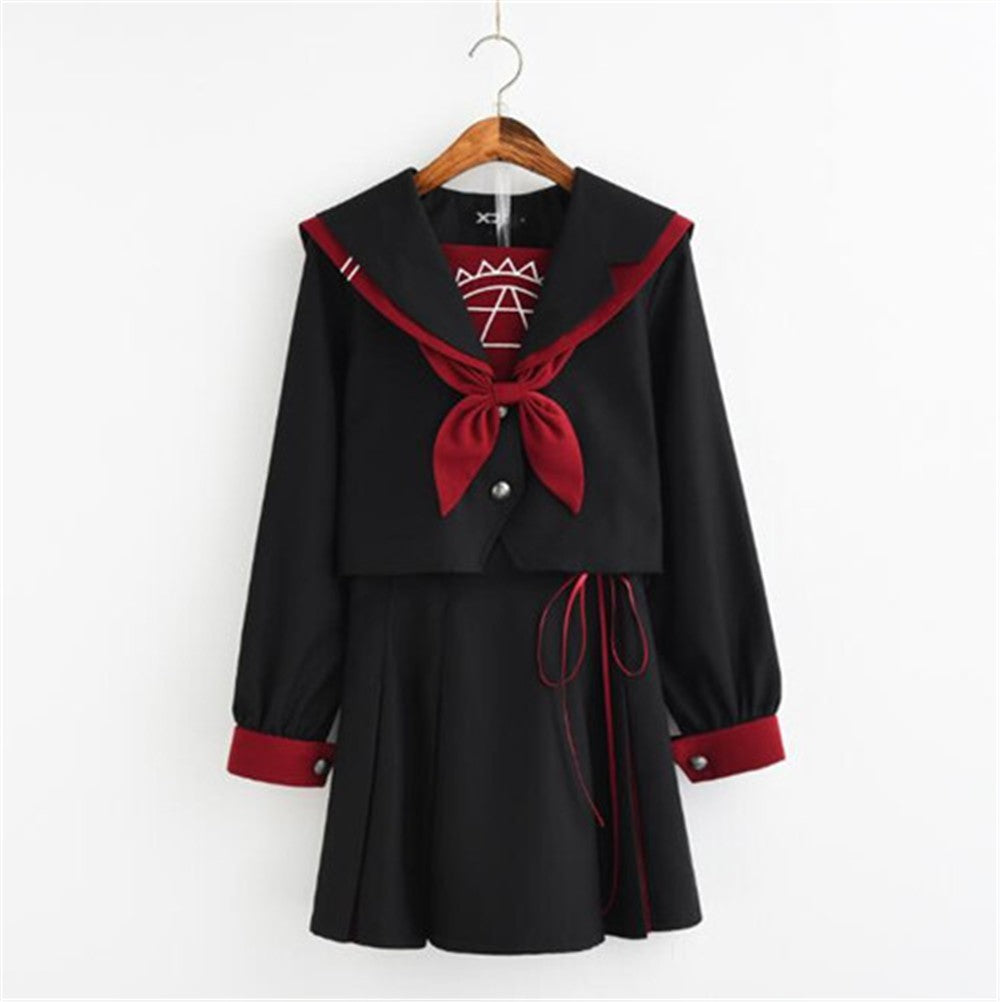 UNIFORME SAKURA ECOLIERE NOIR ROUGE