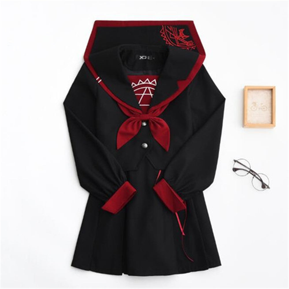 UNIFORME SAKURA ECOLIERE NOIR ROUGE