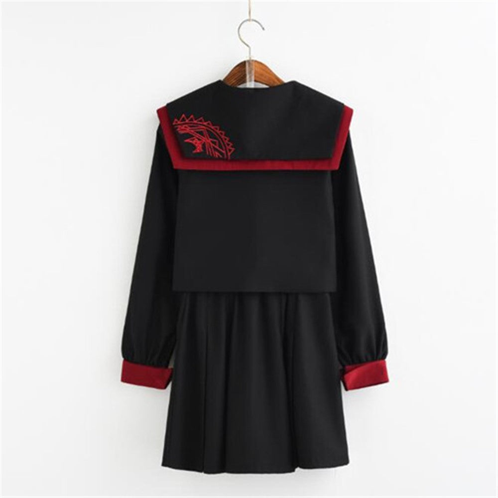 UNIFORME SAKURA ECOLIERE NOIR ROUGE