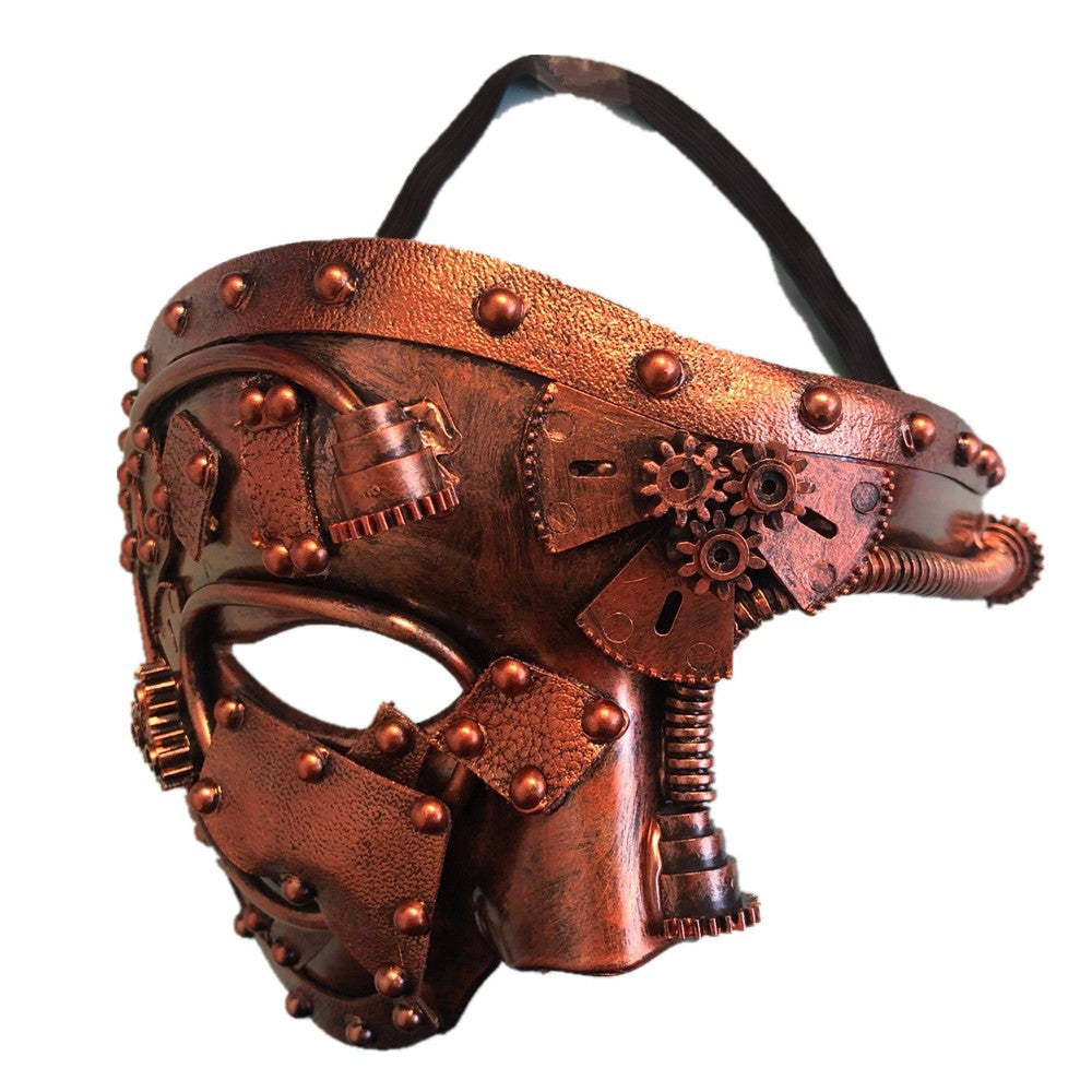 MASQUE MIXTE ENGRENAGE STEAMPUNK CUIVRE