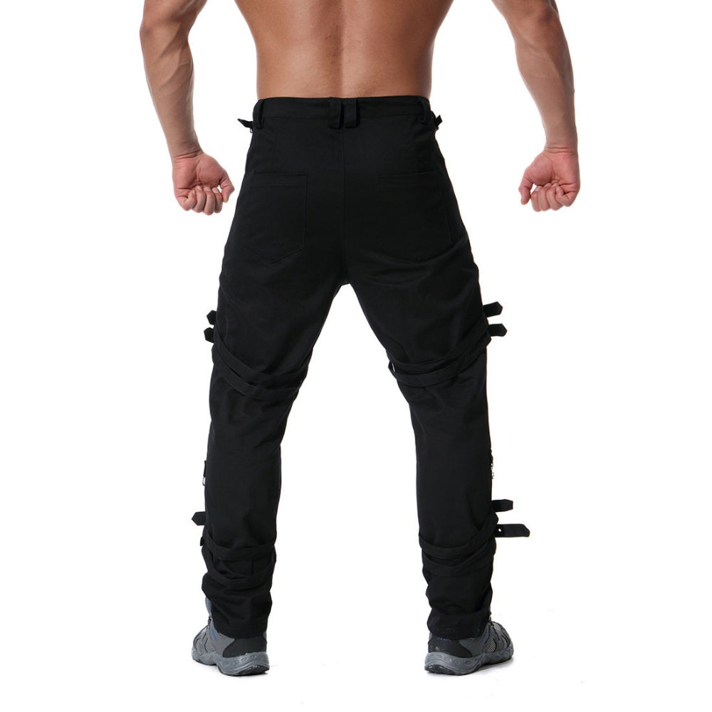PANTALON HOMME POCHE ROCK NOIR CHAINE