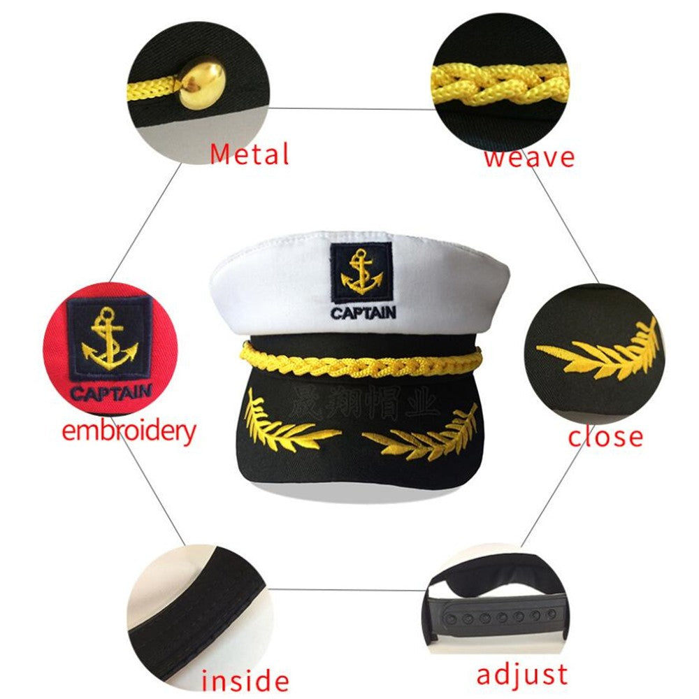 CASQUETTE MIXTE MARINE CAPITAINE BLANCHE