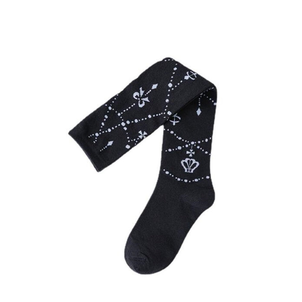 CHAUSSETTES MONTANTES FEMME COURONNE NOIR