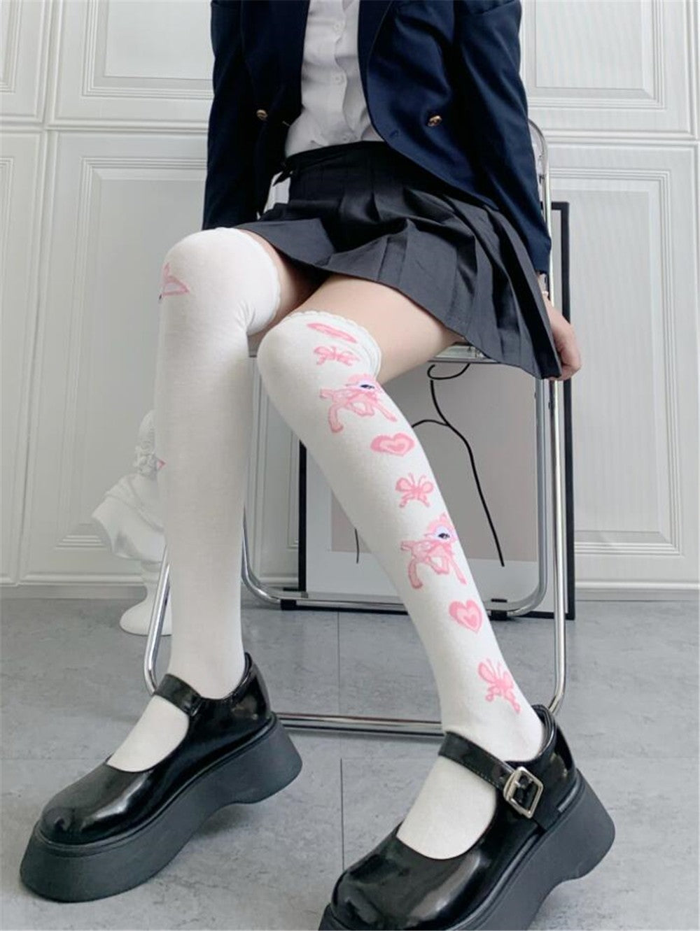 CHAUSSETTES MONTANTES FEMME CERF BLANCHE
