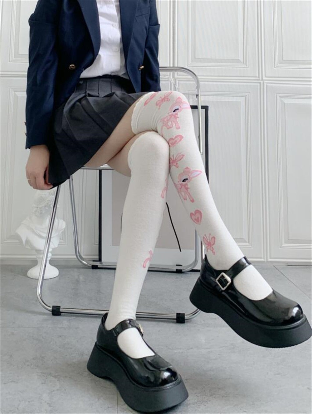 CHAUSSETTES MONTANTES FEMME CERF BLANCHE