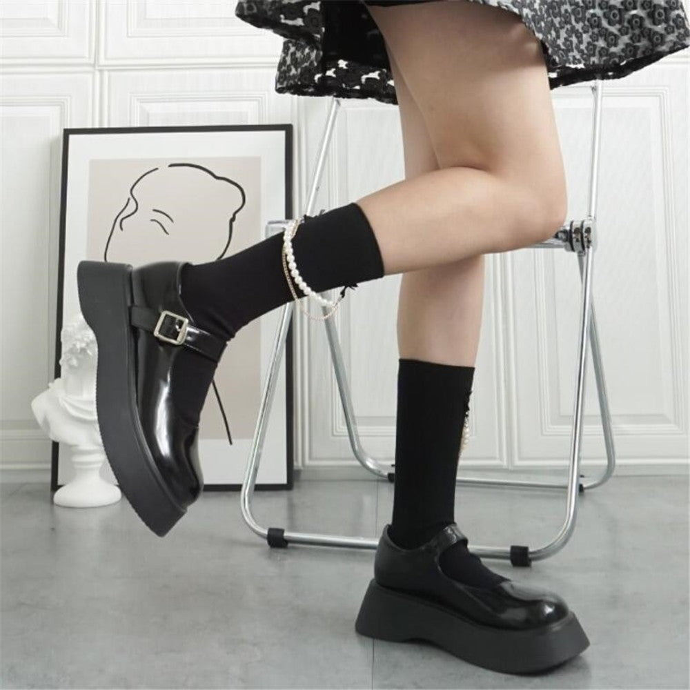 CHAUSSETTES MI HAUTE AVEC PERLES FEMME NOIR