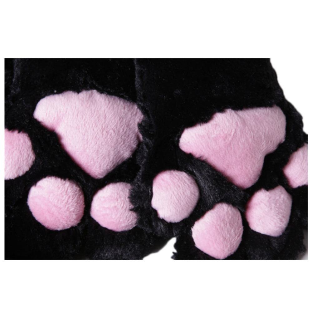 PAIRE GANTS PATTE CHAT NEKO NOIR