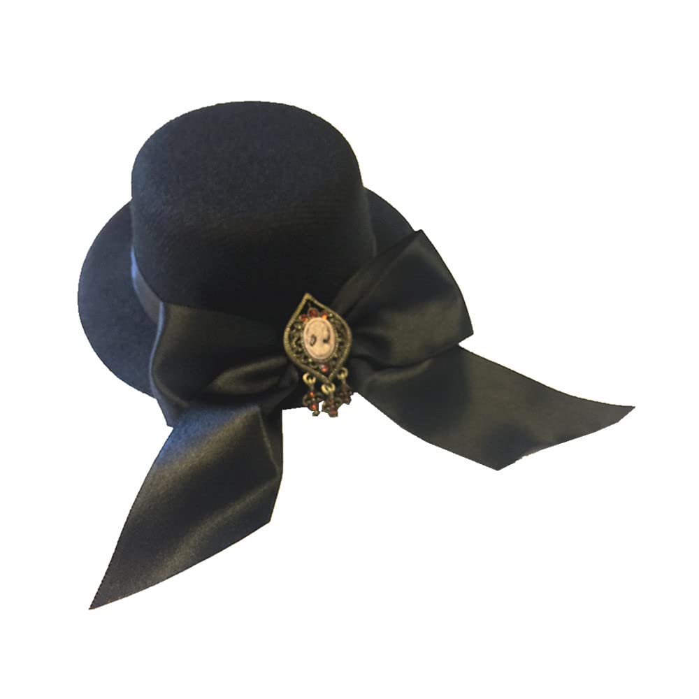 MINI CHAPEAU BIJOUX CHEVEUX AVEC BROCHE CAMEE