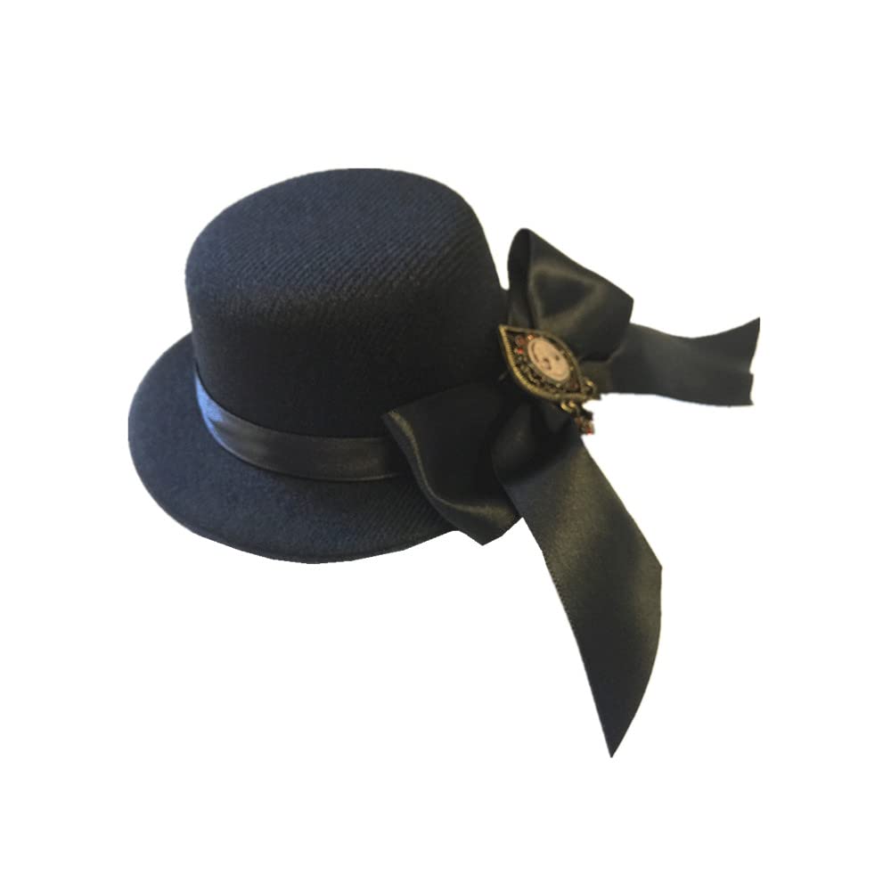 MINI CHAPEAU BIJOUX CHEVEUX AVEC BROCHE CAMEE