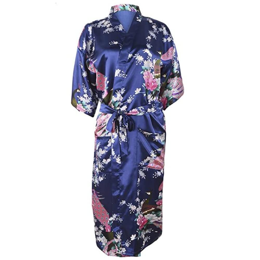 PYJAMA JAPONAIS PAON BLEU KIMONO LONG
