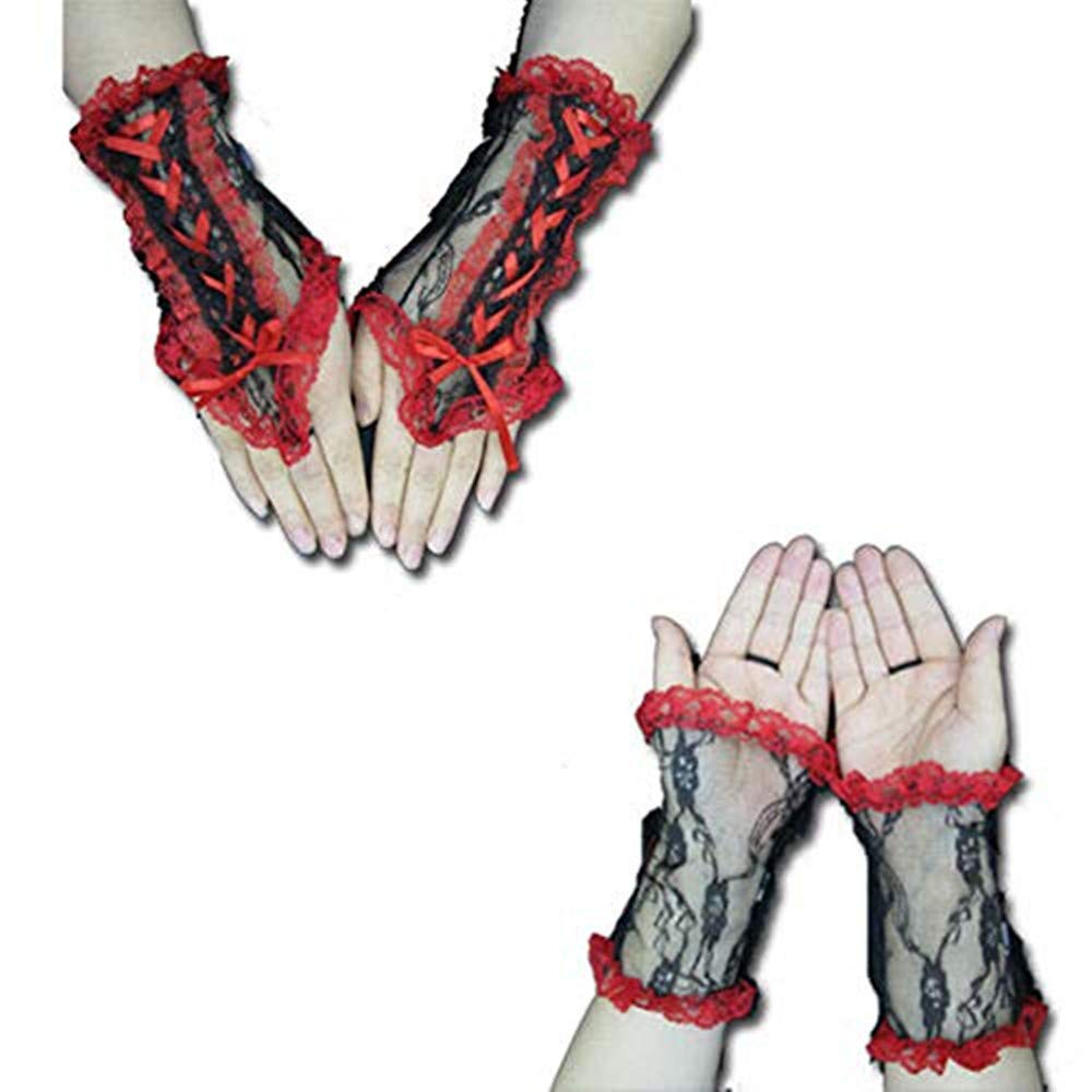 MITAINES COURTES DENTELLE ROUGE