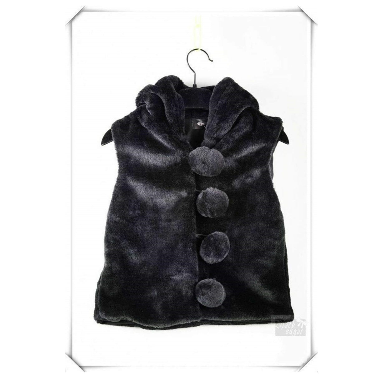 GILET OREILLES OURS KAWAII NOIR