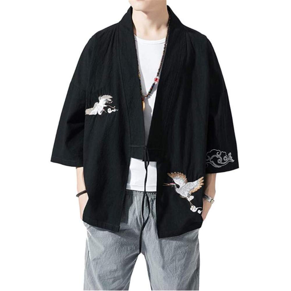 HAUT KIMONO JAPONAIS EPAIS COTON GRUE BORDERIE
