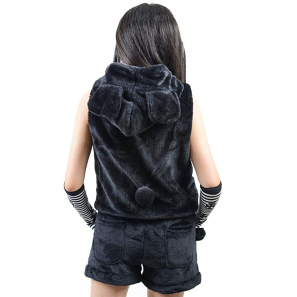 GILET OREILLES OURS KAWAII NOIR