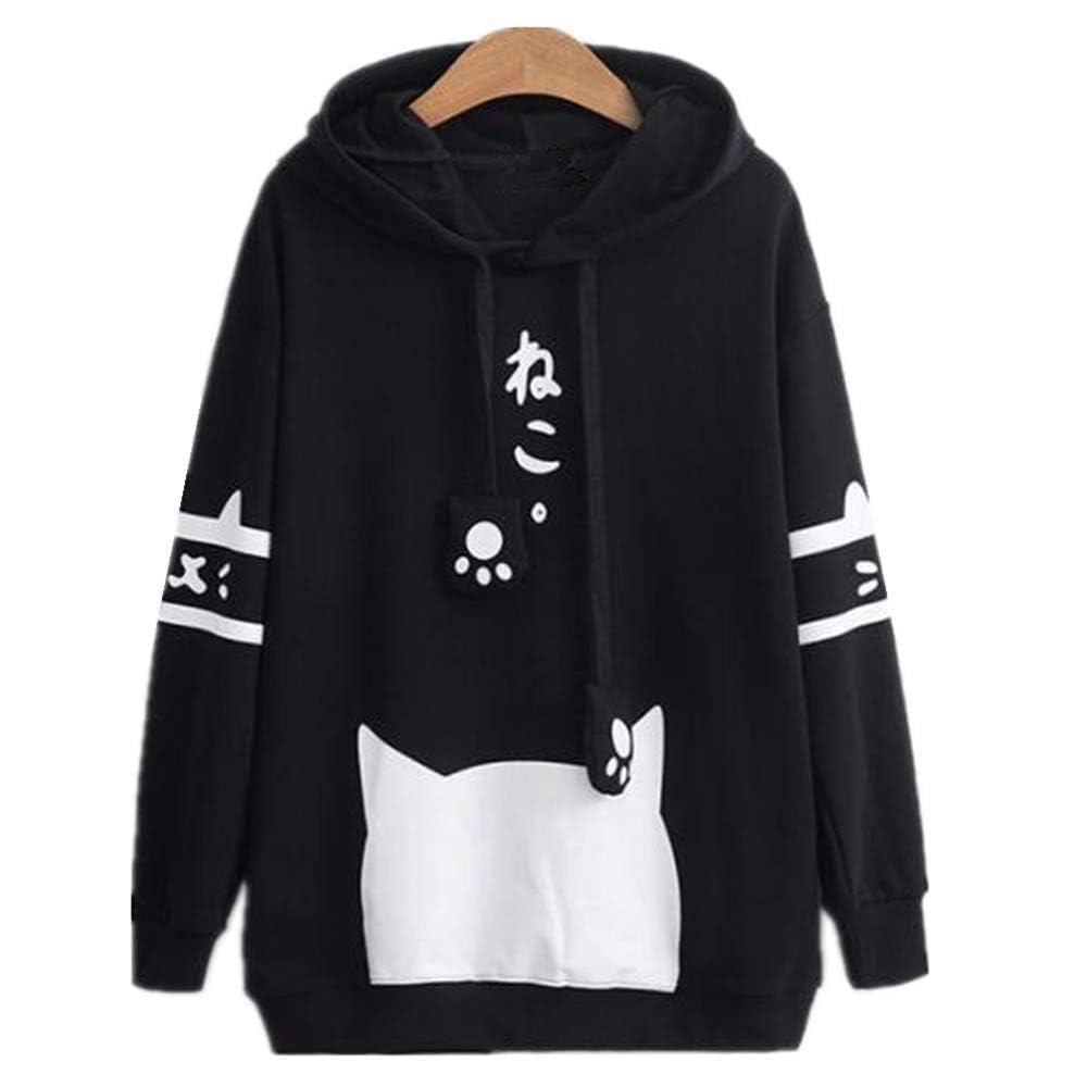 SWEAT A CAPUCHE IMPROMER PATTE CHAT KAWAII MIGNON MI-SAISON