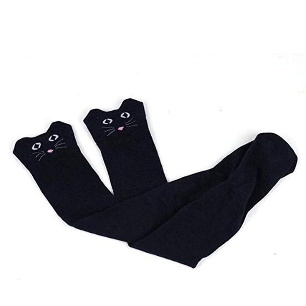 CHAUSSETTE CHAT BLEU FONCE MONTANTE