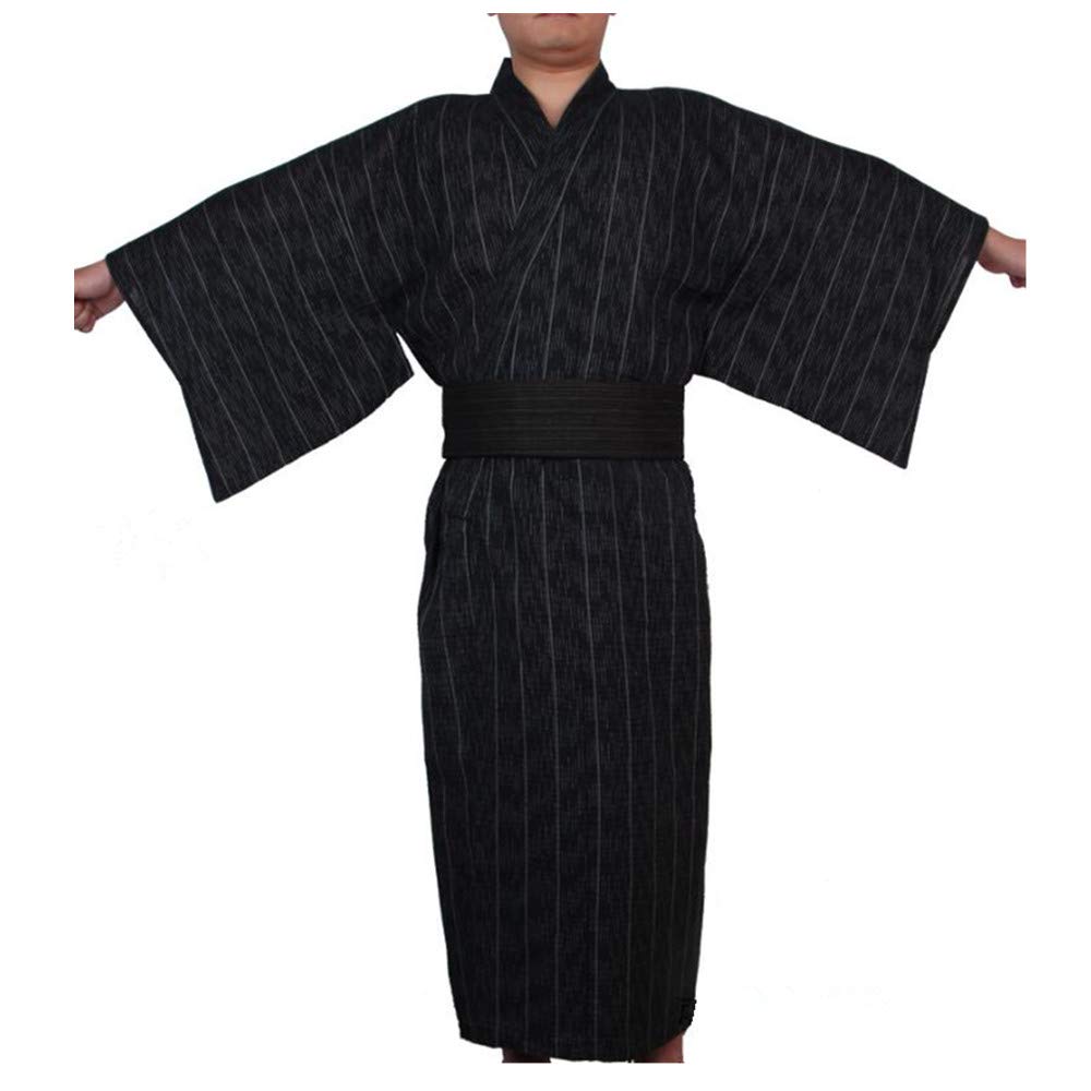KIMONO PYJAMA NOIR OBI JAPONAIS YUKATA SAMURAI