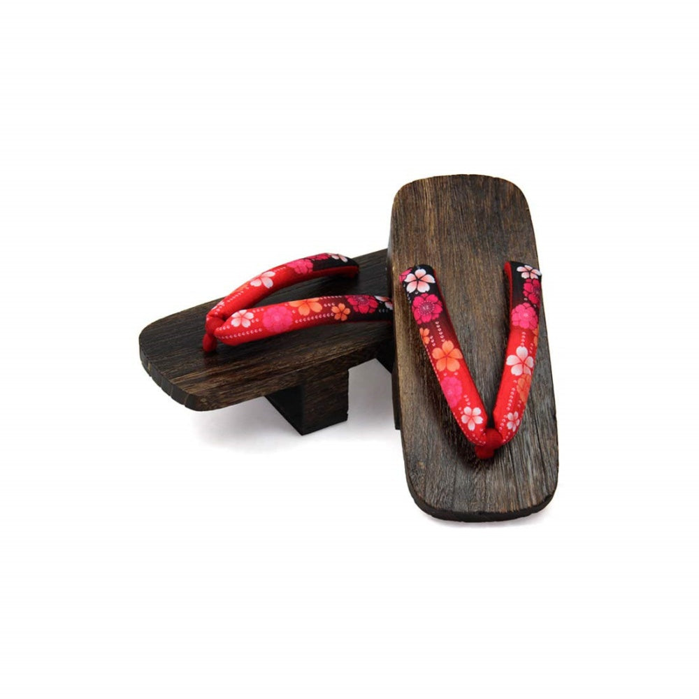 GETA SANDALES FEMME BOIS TONG SAMURAI JAPONAIS TALON 5 CM