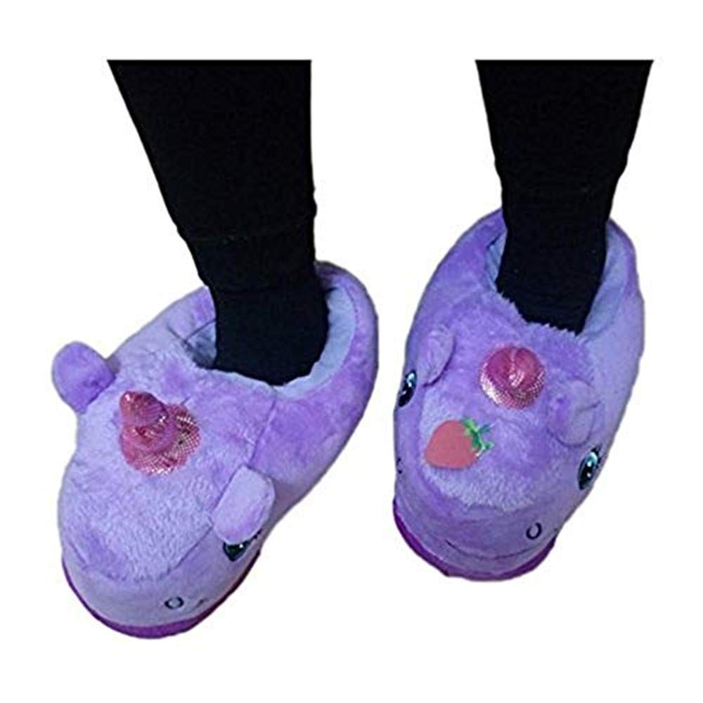 CHAUSSONS PANTOUFLES FERMES LICORNE VIOLET PELUCHE