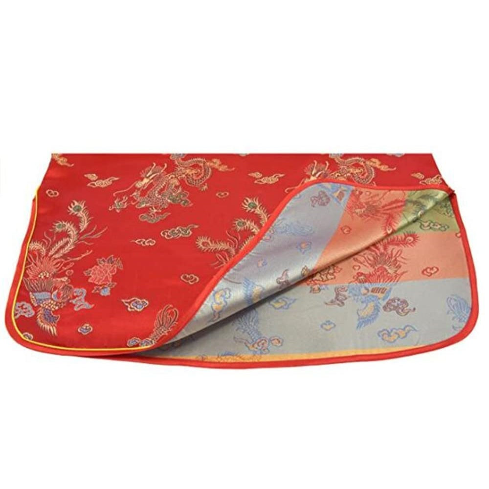 ROBE COURTE CHEONGSAM MOTIF DRAGON BROCART QIPAO ROUGE