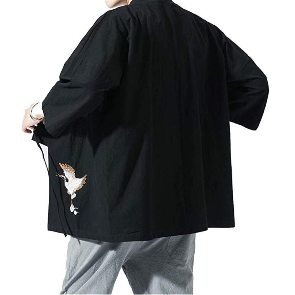 HAUT KIMONO JAPONAIS EPAIS COTON GRUE BORDERIE