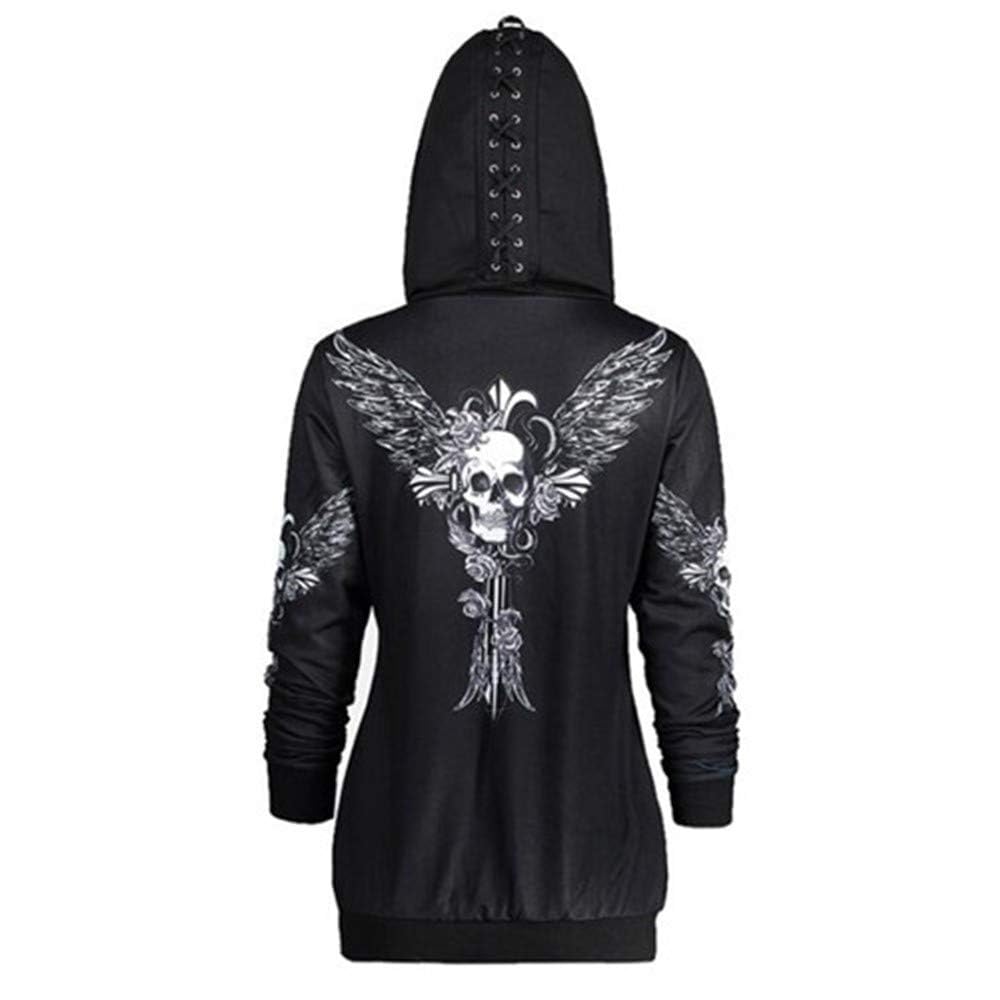 SWEAT CAPUCHE CRANE LACET BIKER AILES ANGE GOTHIQUE MI-SAISON