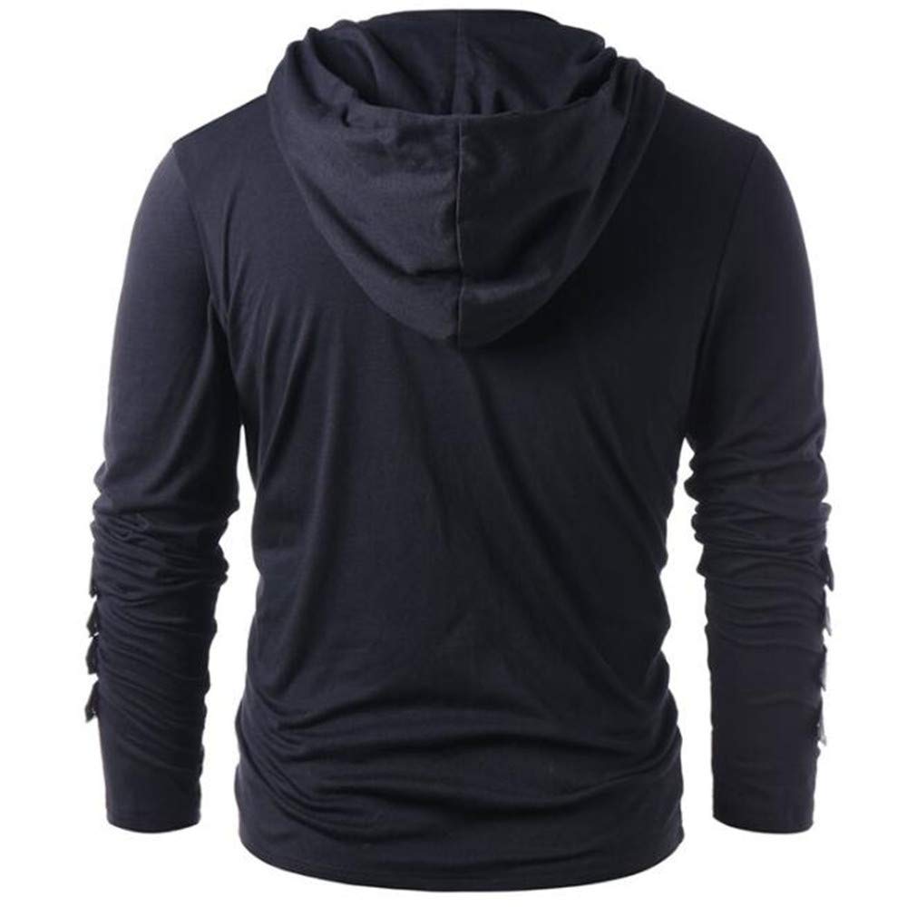 SWEAT A CAPUCHE CHEVALIER MEDIEVAL NOIR CORDON