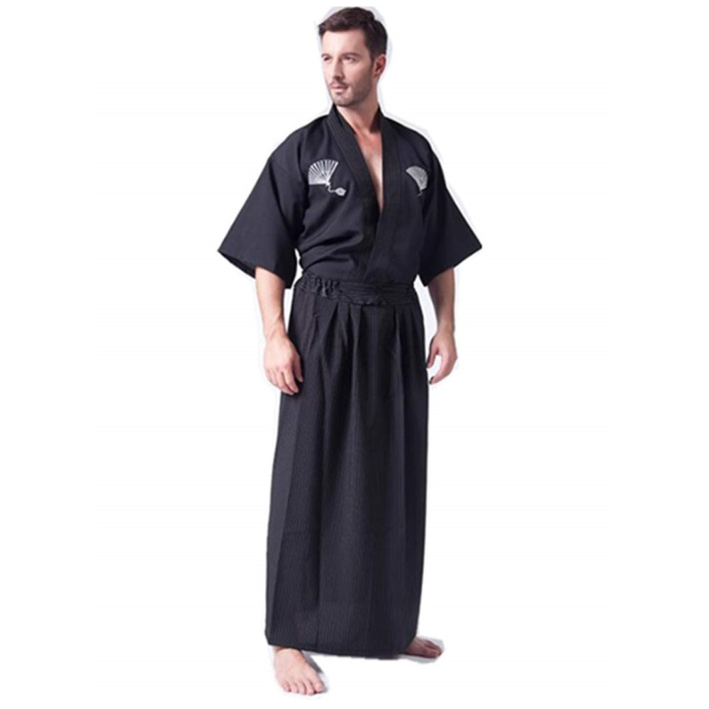 ENSEMBLE KIMONO LONG TRADITIONEL NOIR