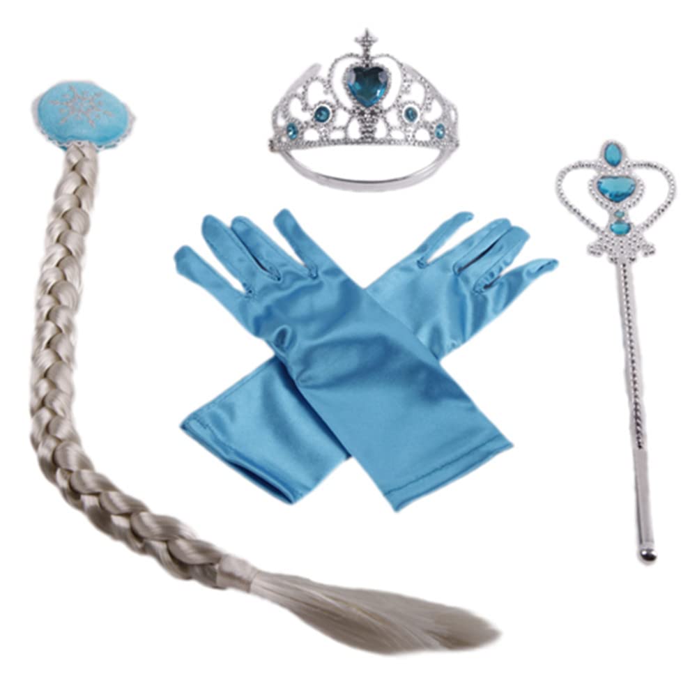 ROBE ANNA FILLE LA REINE DES NEIGES PRINCESSE ENFANT 2/12 ANS AVEC BIJOUX