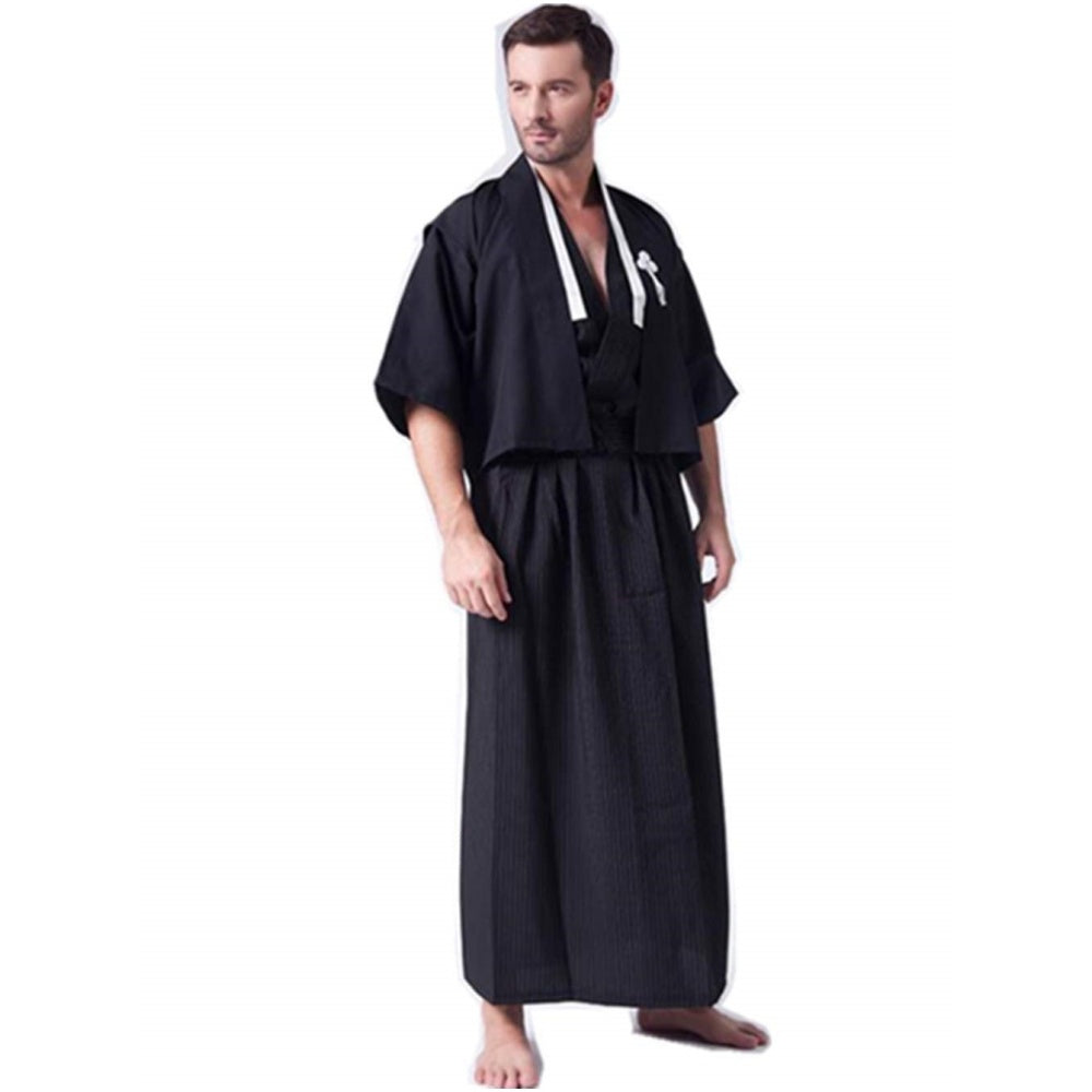 ENSEMBLE KIMONO LONG TRADITIONEL NOIR