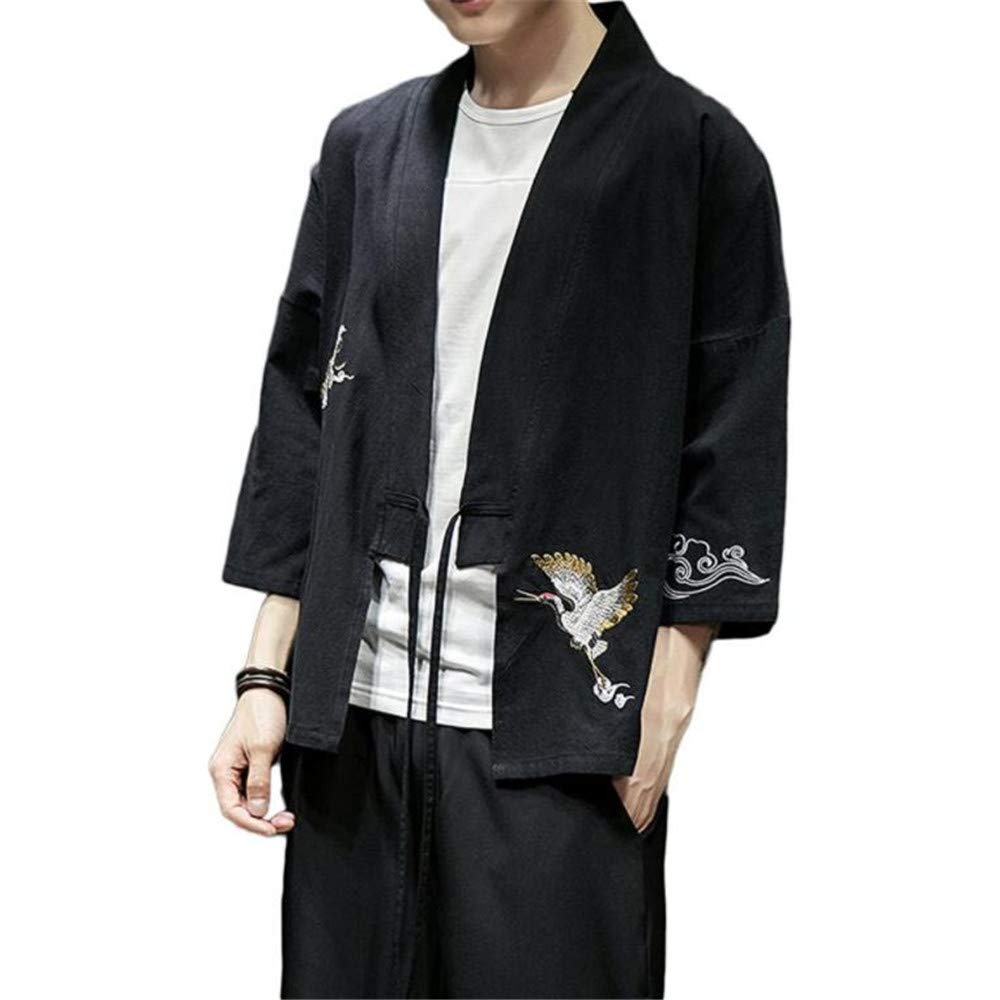 HAUT KIMONO JAPONAIS EPAIS COTON GRUE BORDERIE