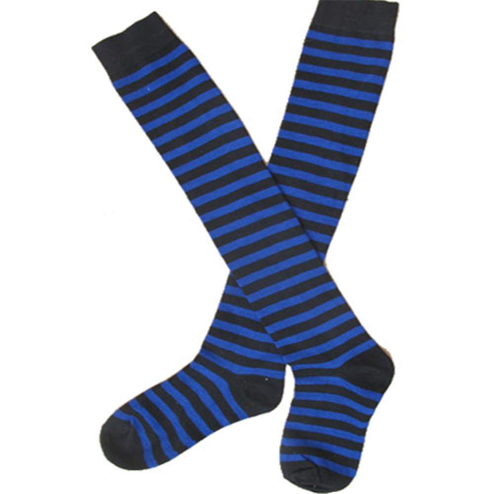 CHAUSSETTES MONTANTES RAYURE BLEU NOIR
