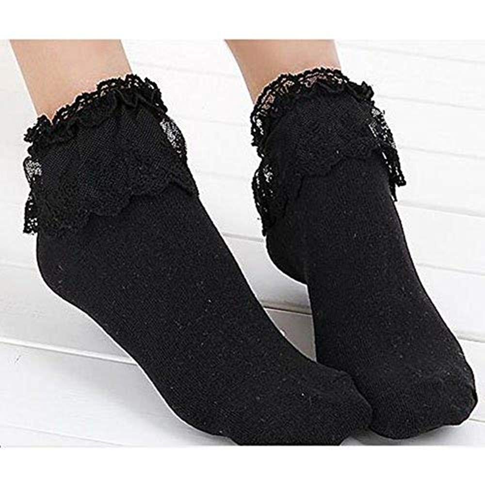 CHAUSSETTES COURTES LOLITA DENTELLE MAID DOLL NOIR