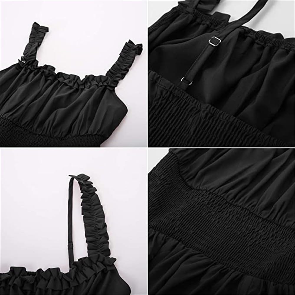 ROBE BRETELLE NOIR MEDIEVAL VICTORIENNE SERREAGE