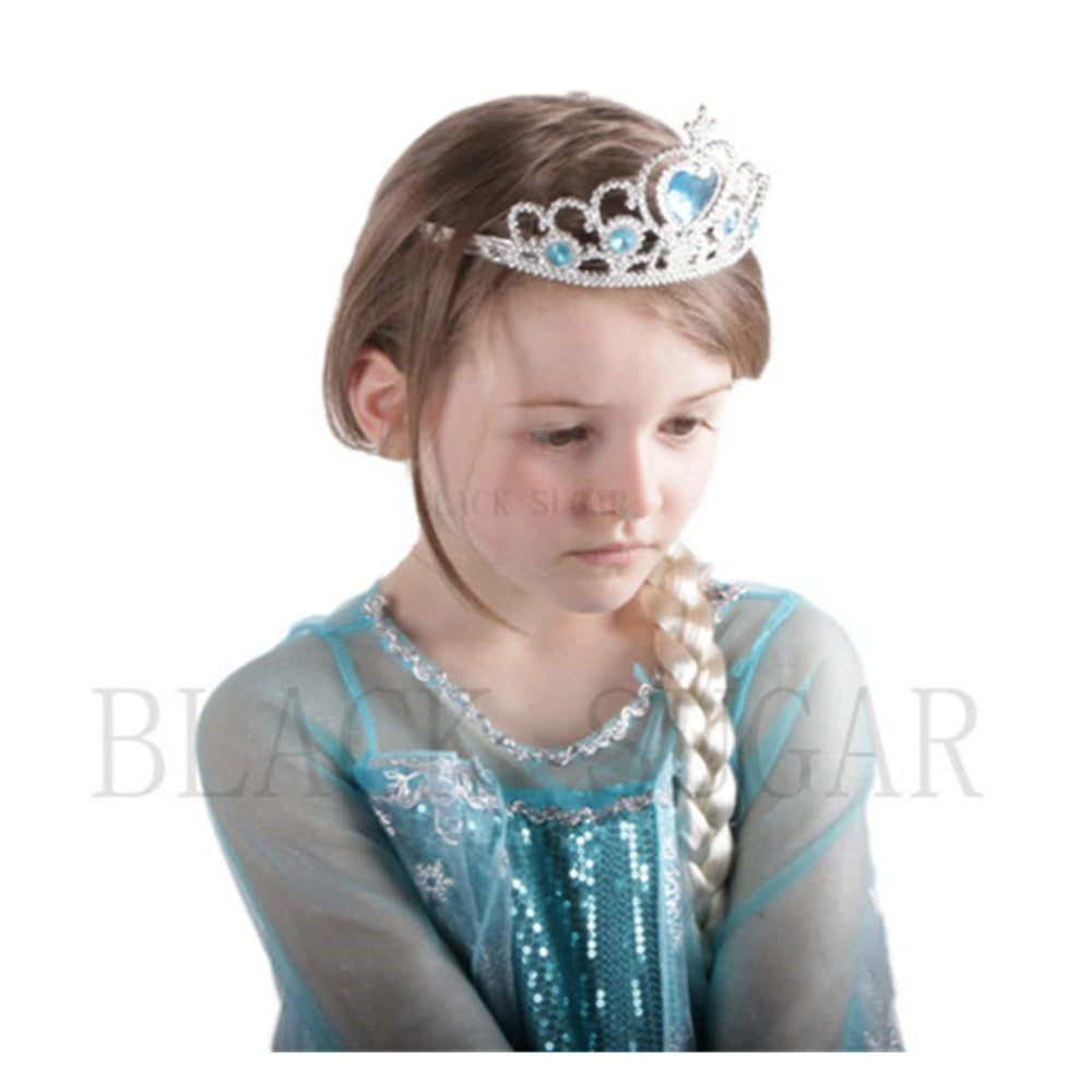 ROBE MANIFIQUE FILLE ELSA LA REINE DES NEIGES PRINCESSE ENFANT 2/12 ANS AVEC BIJOUX