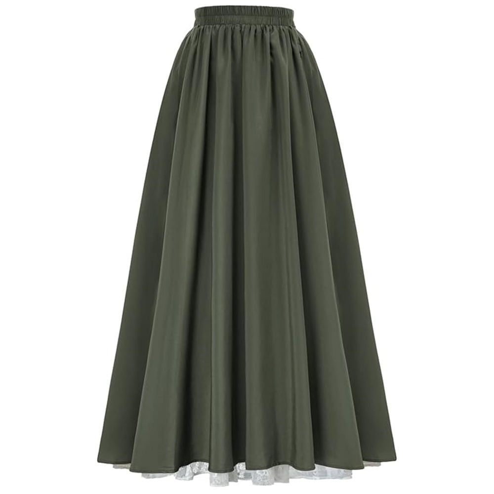 JUPE VERT LONG MAID CARNAVAL STEAMPUNK RETRO VICTORINE MEDIEVAL