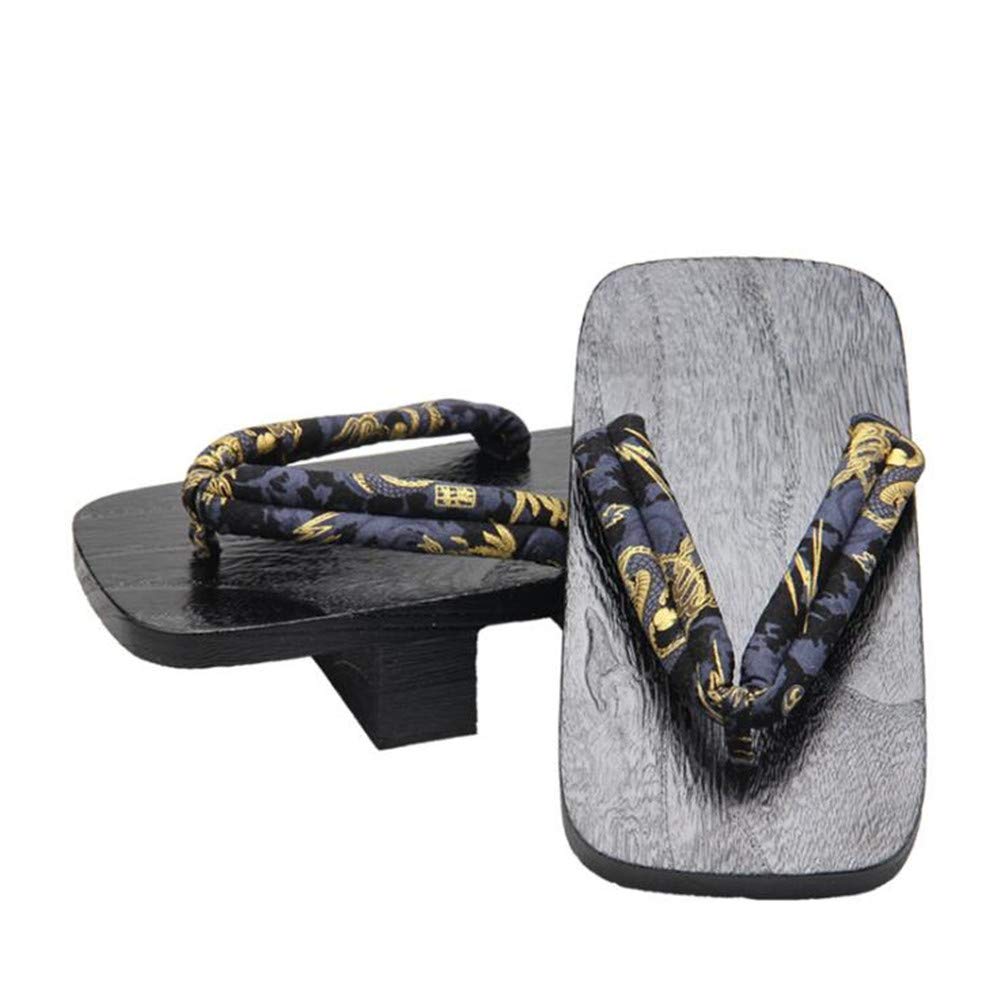 GETA SANDALES HOMME DRAGON BOIS TONG SAMURAI JAPONAIS TALON 5 CM