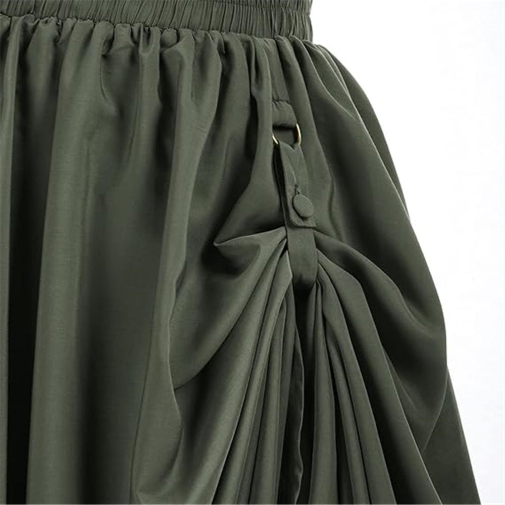 JUPE VERT LONG MAID CARNAVAL STEAMPUNK RETRO VICTORINE MEDIEVAL