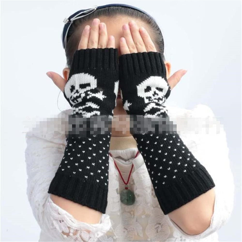 MITAINES EPAISES TETE DE MORT GOTHIQUE CHAUDE