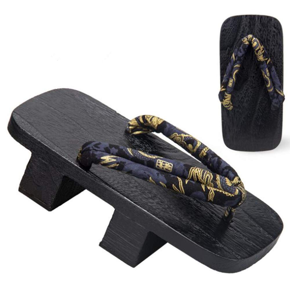 GETA SANDALES HOMME DRAGON BOIS TONG SAMURAI JAPONAIS TALON 5 CM