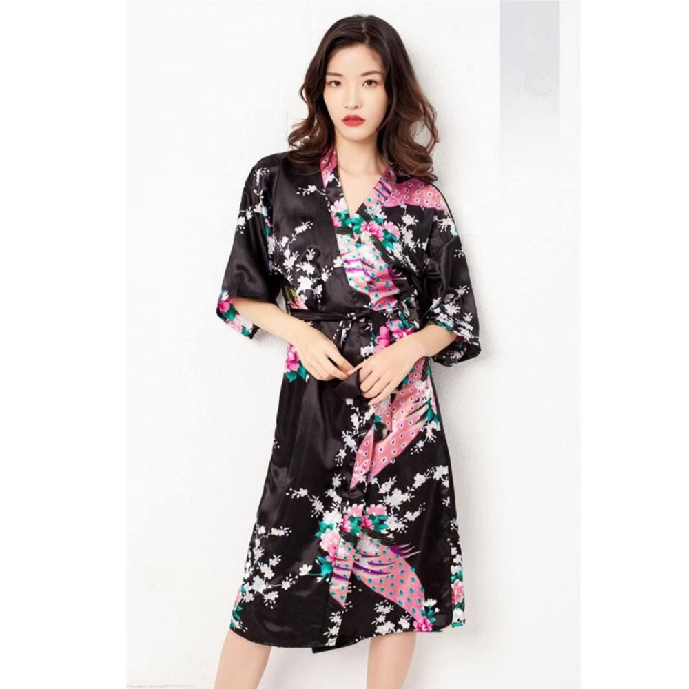 PYJAMA JAPONAIS PAON BLEU KIMONO LONG