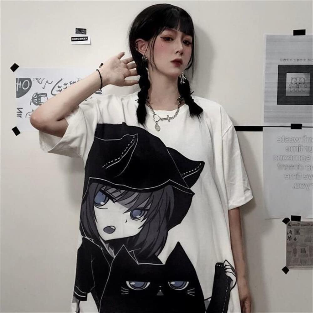 T SHIRT GOTHIQUE HIP HOP JAPONAIS EMO CHAT KAWAII