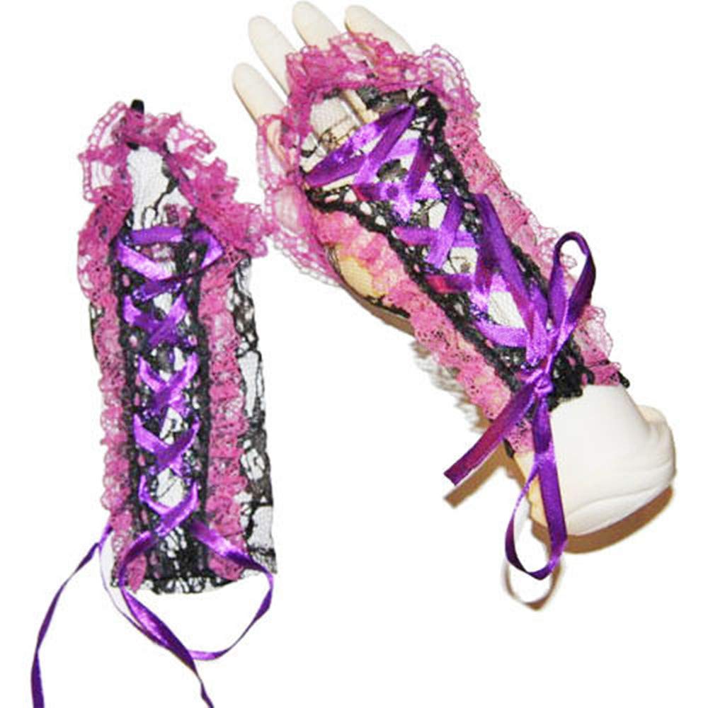 MITAINES COURTES DENTELLE VIOLET
