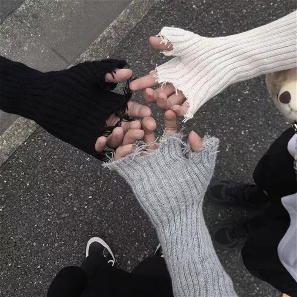 MITAINES DECHIREES NOIRES GOTHIQUES