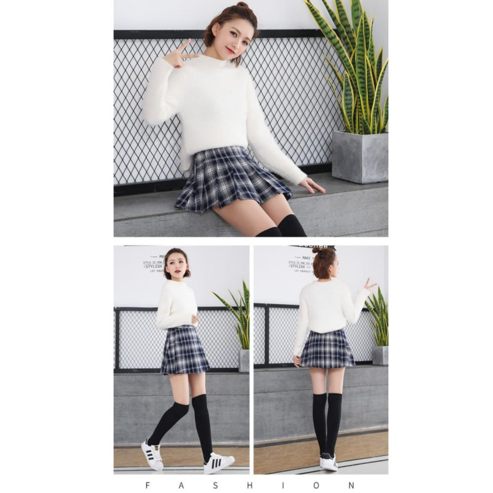 JUPE ECOLIERE PLISSEE ECOSSAISE NOIR