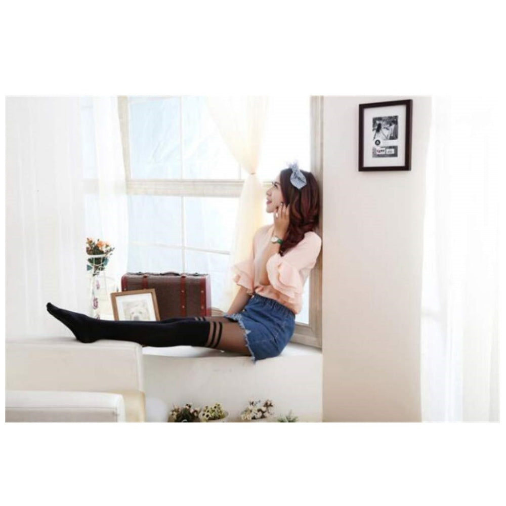 COLLANTS TATOUAGE BICOLORE RAYURES FONCE