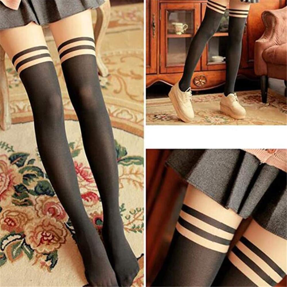 COLLANTS TATOUAGE BICOLORE RAYURES PEAU