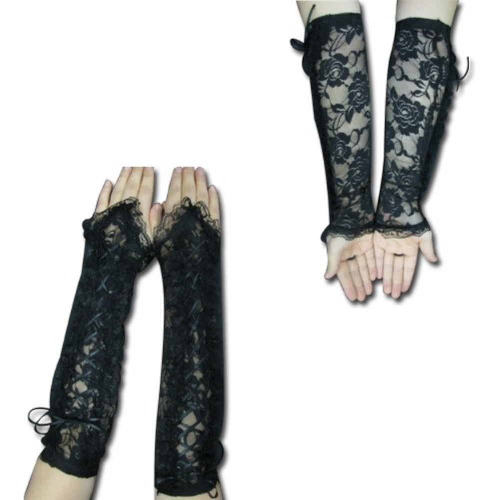 MITAINES LONGUES DENTELLE NOIR