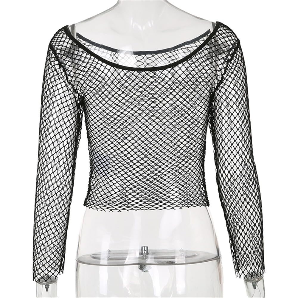 TOP RESILLE MAILLE MOULANT SEXY SLIM NOIR
