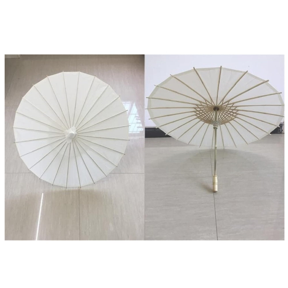 OMBRELLE DECORATION PAPIER MARIAGE BOIS BLANC SOLIDE